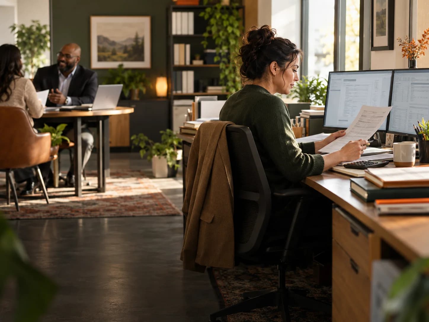Tax professionals working in a modern office