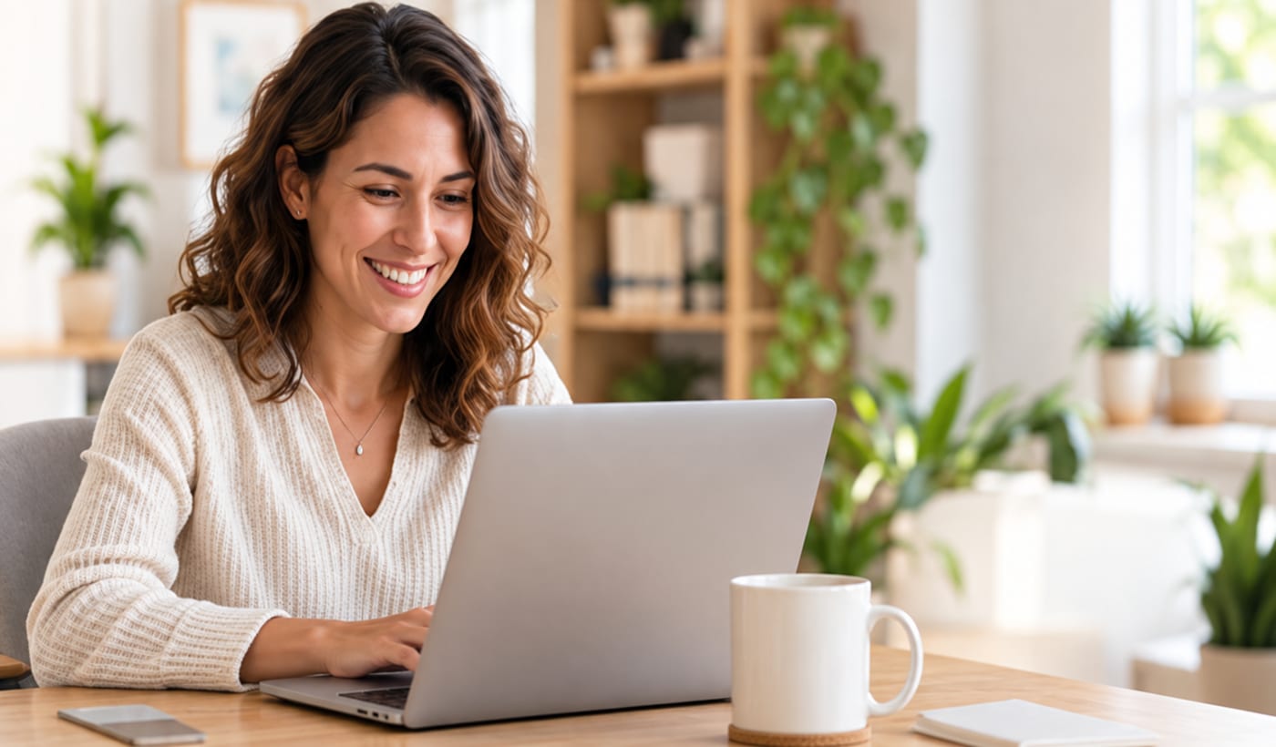 Illustration of a bookkeeper working at a desk